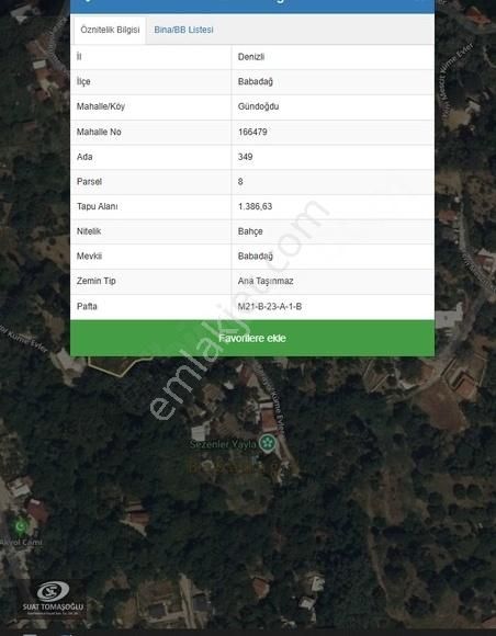 Babadağ Yayla'da Satılık Hobi Bahçesi