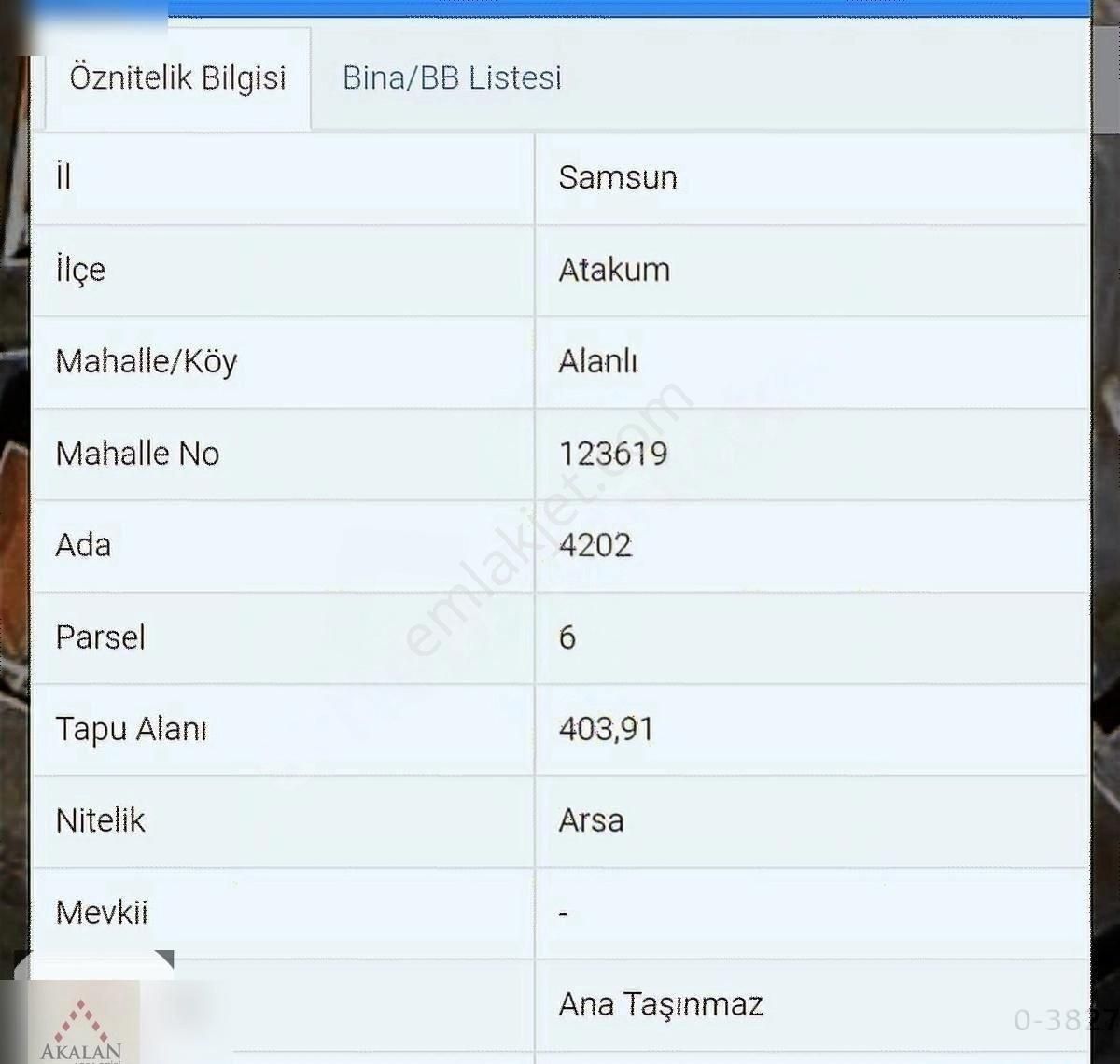 Atakum Alanlı Da Villalık Arsa
