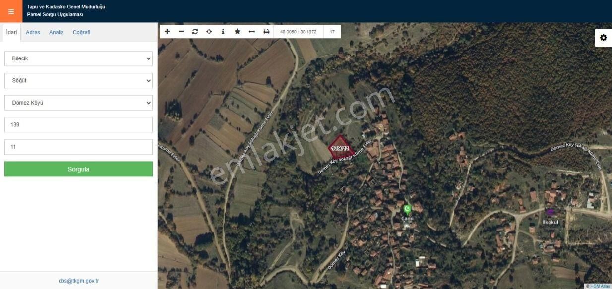 Bilecik Söğüt Dömez Köyünde Satılık Bahce