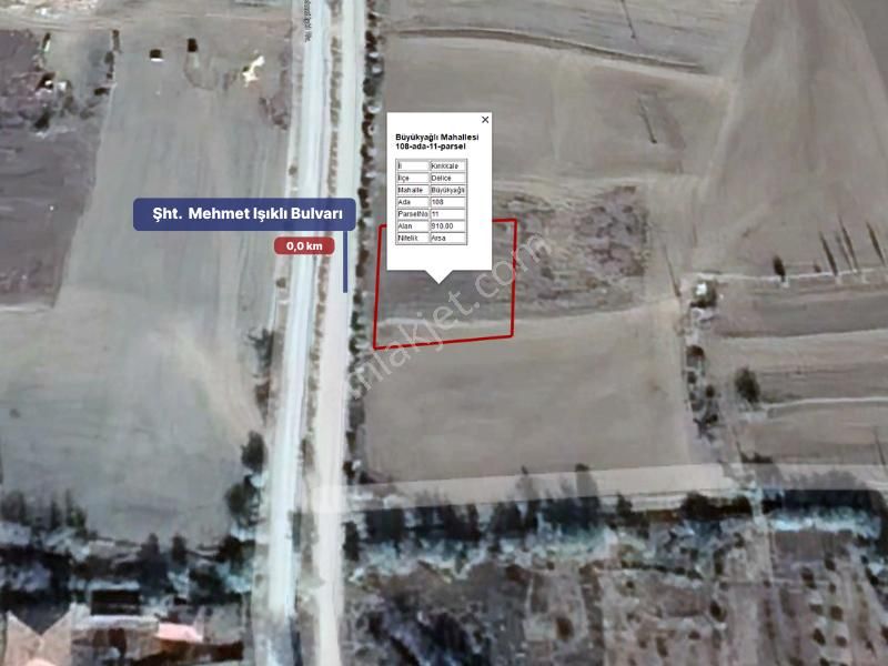Delice Büyükyağlı'da Satılık İmarlı 910 M² Arsa