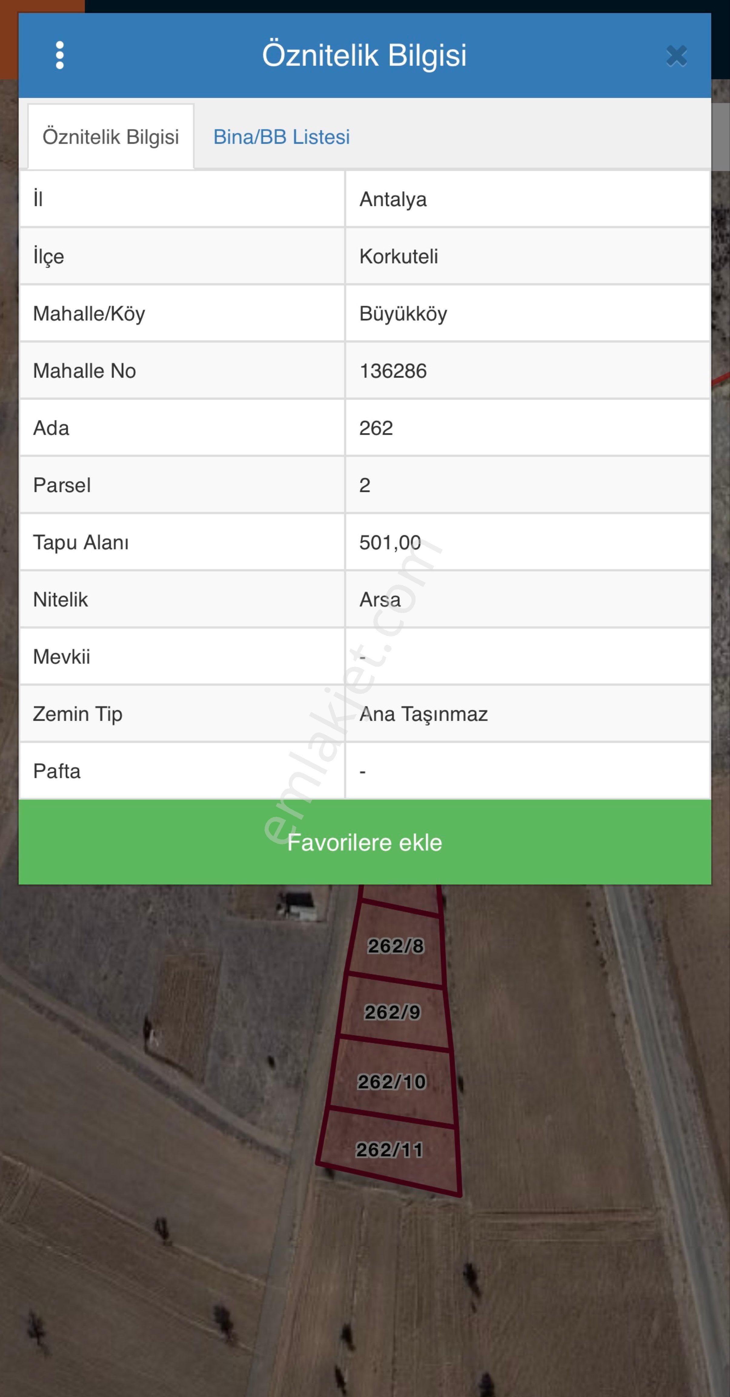 Korkuteli / Büyükköy İmarlı Arsa – Satılık Parseller