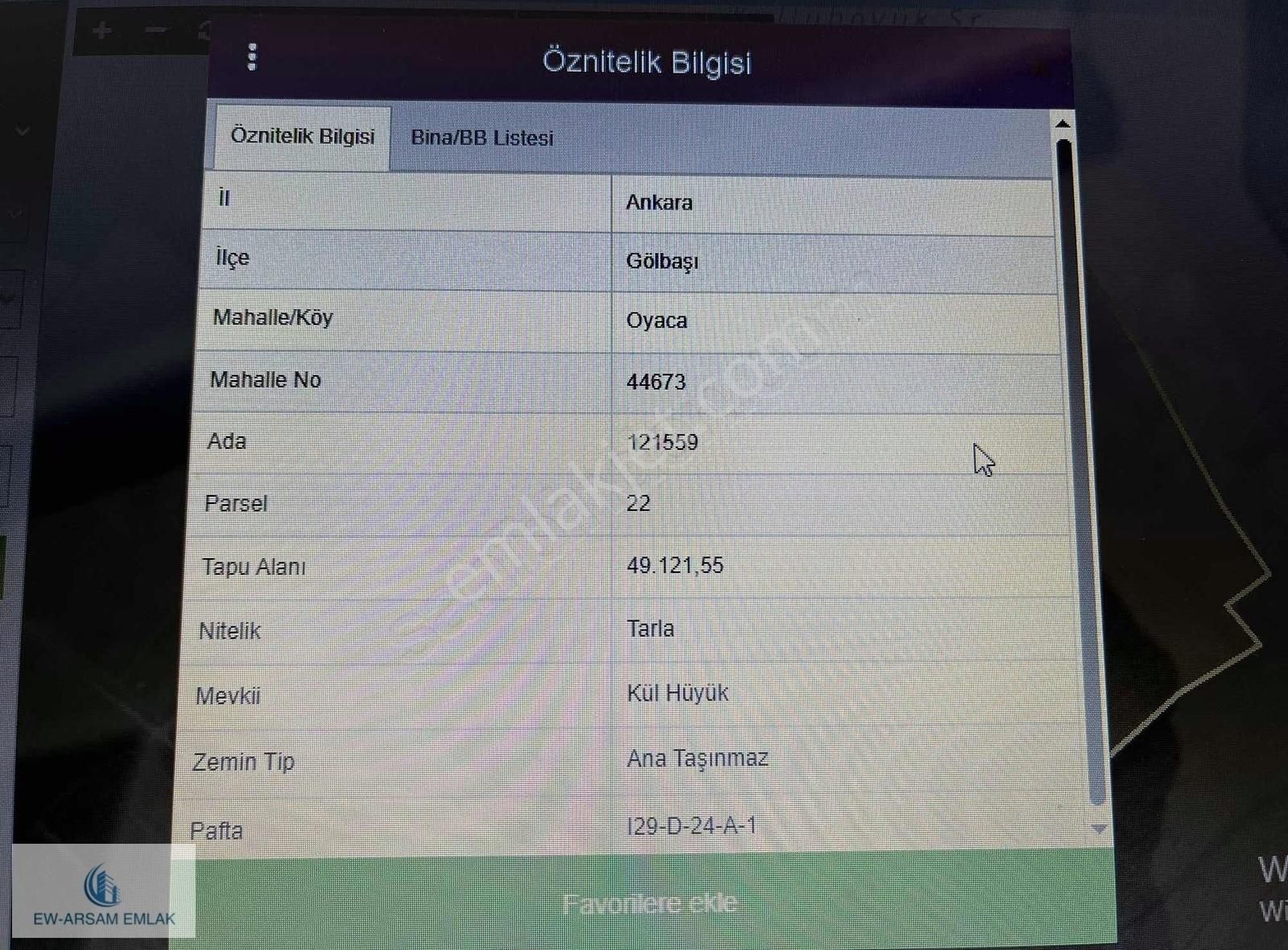 Ew Arsam Emlak'tan Gölbaşı Oyaca'da 50 Dönüm Tarla