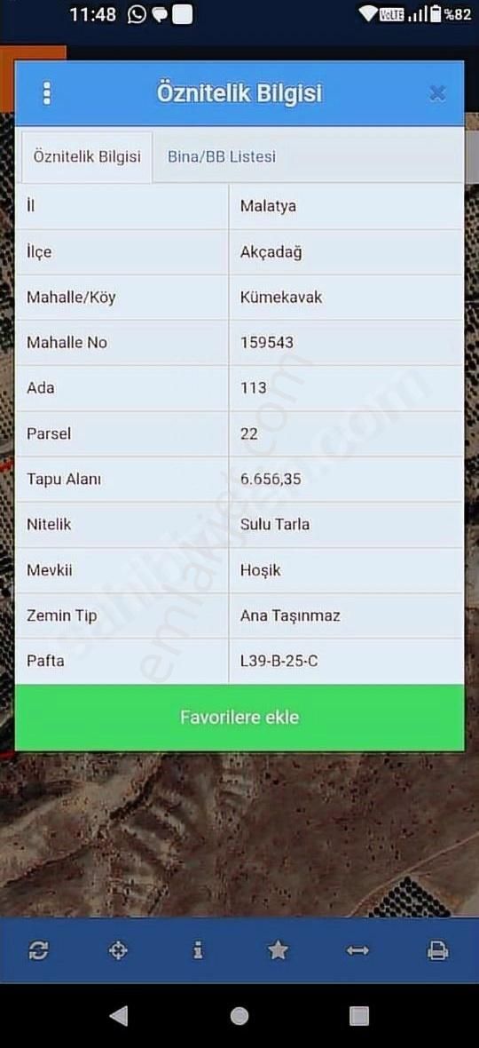 Akçadağ/kümekavak' Ta Satılık 6.656 M2 Sulu Tarla