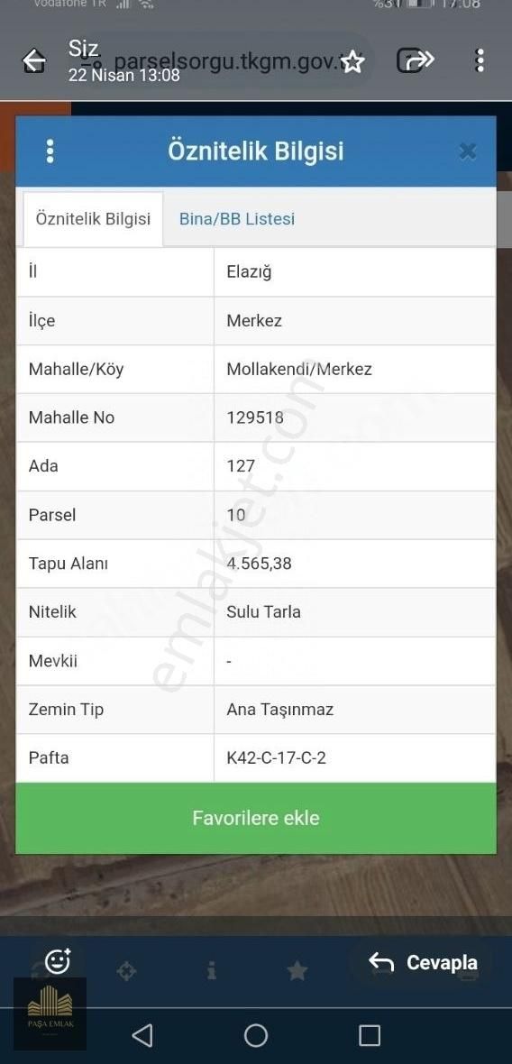 Mollakendi De Satılık Tarla