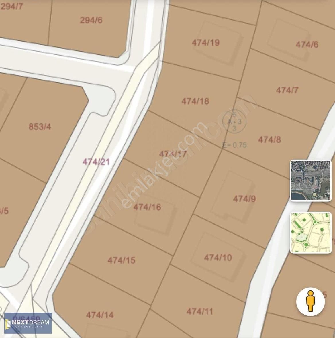 Köfteci Yusufun Arkasında 450m2 3 Kat İmarlı Arsa