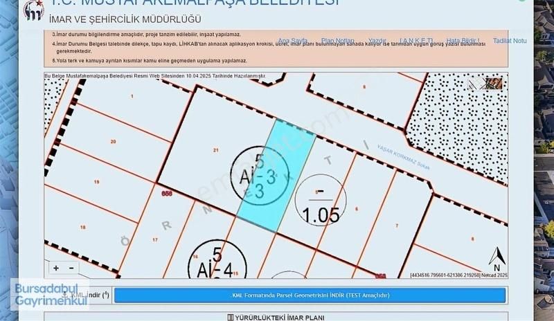 Bursadabul'dan Züferbey Mah Güzel Konumda Arsa 352.m2 - Görsel 2