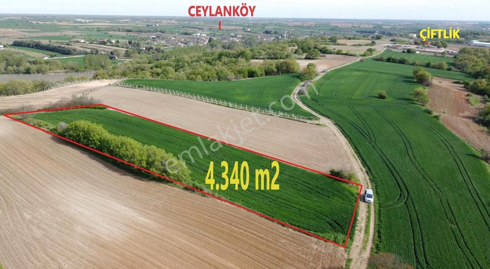 **lüleburgaz Ceylanköyde Satılık 4.340 M2 Arazi**
