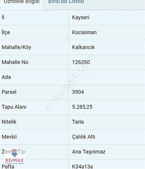Kalkancıkta Ankara Yoluna Cephe Satılık Tarla