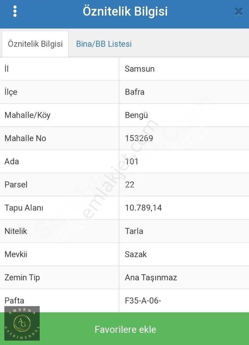 Ahşena'dan Bafra'da 10.789 M2 Yatırım Fırsatı İndirimli Fiyata