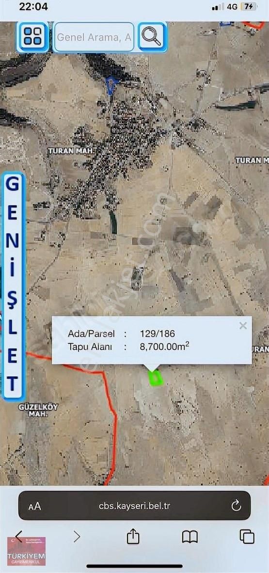 Emsalleri Arası En Uygunu ! 8700 M2 Tek Tapulu Tarla