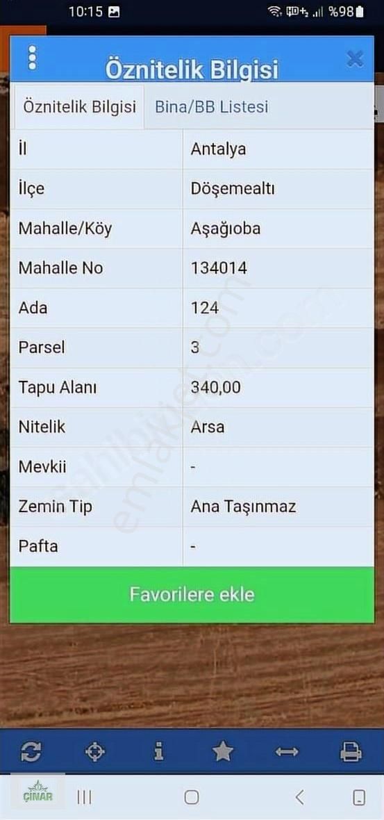 Aşağıoba Mahallesi'de Satılık Arsa Çınar Emlak