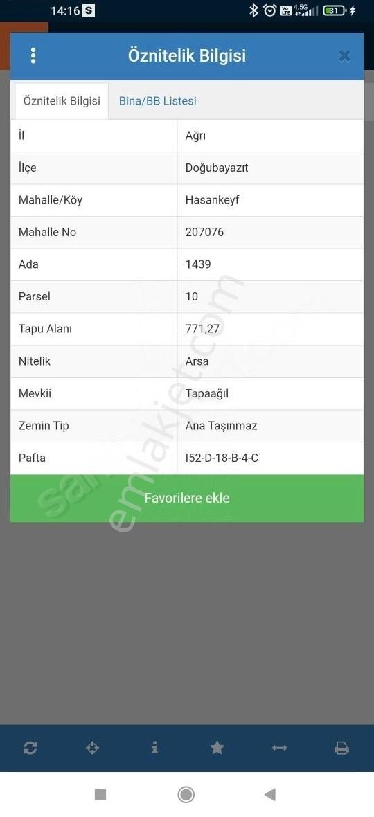 Doğubeyazıt Ta Satılık Müstakil Arsa