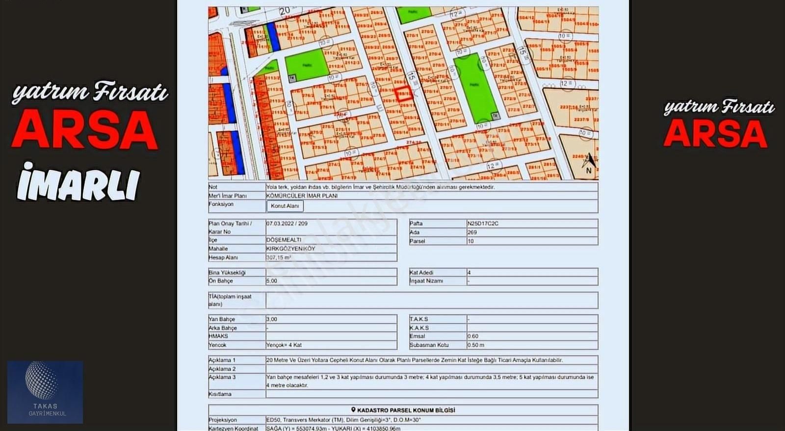 Takas Gayrimekul'den Konut İmarlı Arsa