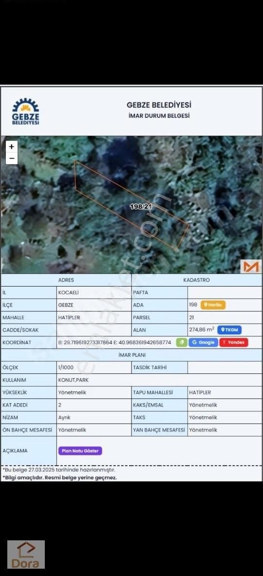 Gebze Satılık İmarli Arsa