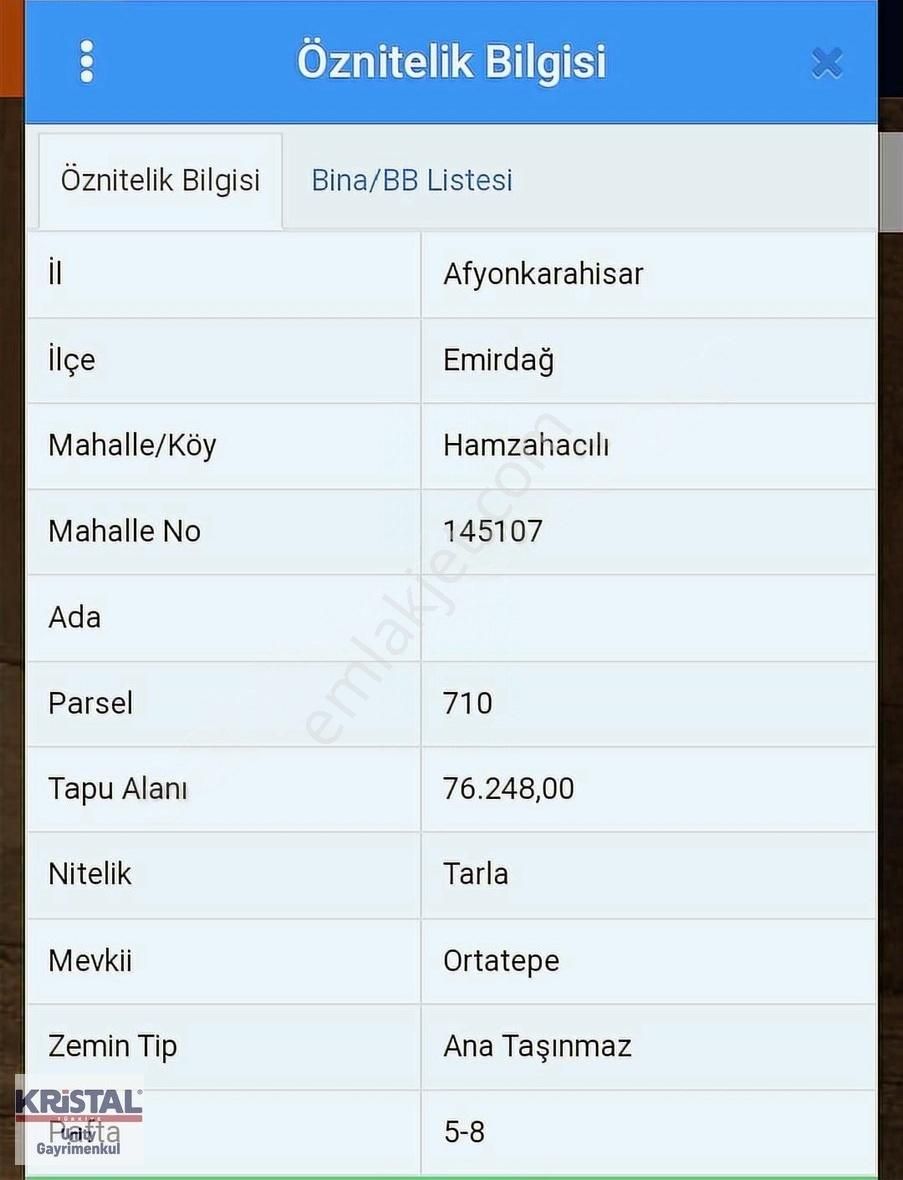 Kr Unity'den Emirdağ Hamzahacılı Köyünde Satılık Tarla