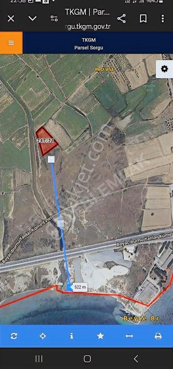 Çanakkale Eceabat Yalova Köyünde Denize 500 Metre Mesafede Tarla