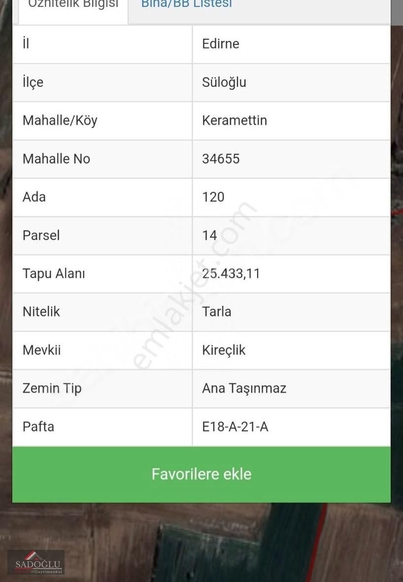 Satılık 25.433 M2 Süloğlu Keramettin Köyün'de