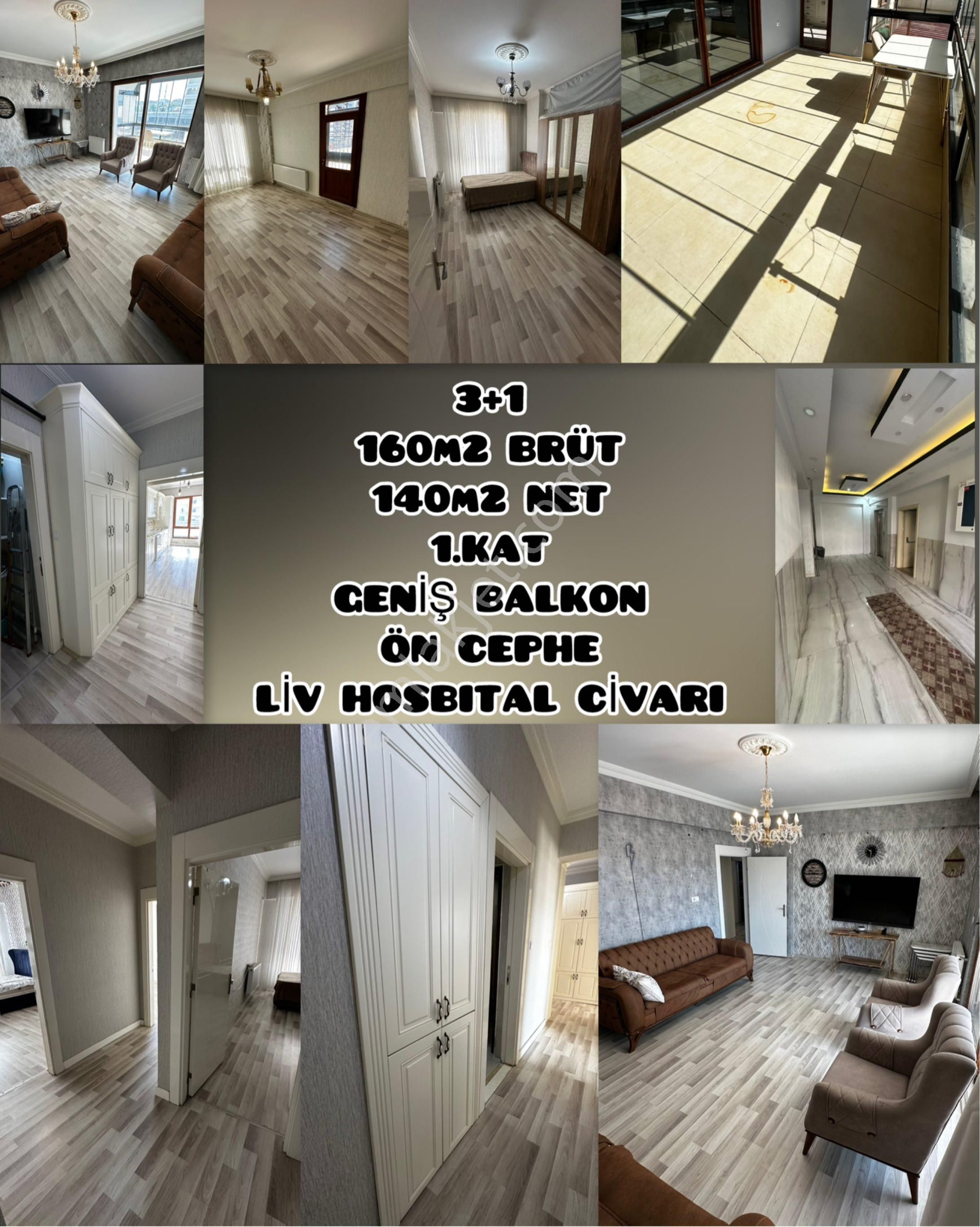Mrf 3+1 160m2 Brüt 150m2 Net 1.kat Geniş Balkon Ön Cephe Liv Hosbıtal Civarı Mamato Vakkas Abi