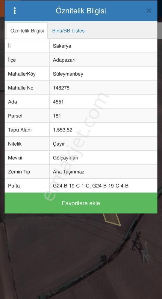 Adapazarı Süleymanbeyde Otobana Yakın Satılık 1553 M2 Tarla