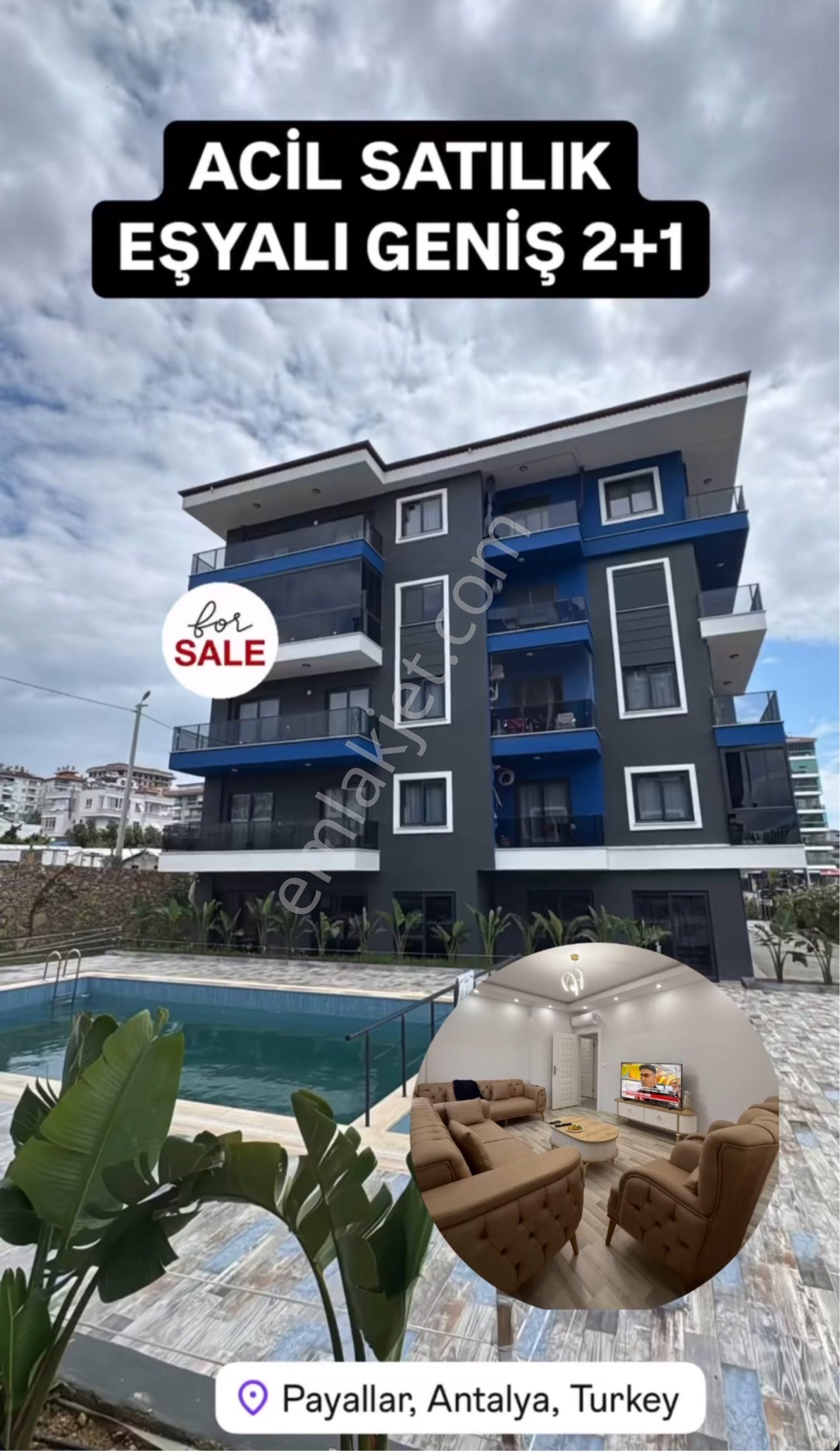 Alanya Payallar Satılık 2+1 Ayrı Mutfak Full Eşyalı Daire