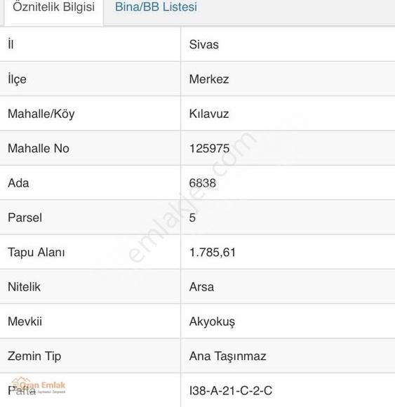 Sivas Ozan Emlak'tan Kılavuz'da Yatırımlık 152 M² Arsa Hissesi