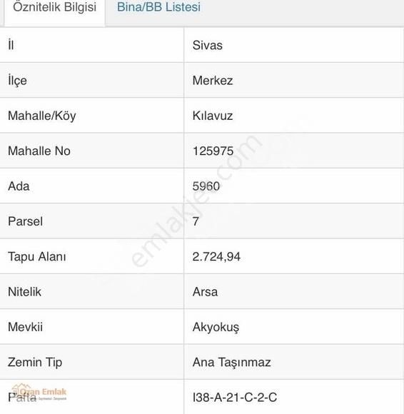 Sivas Ozan Emlak'tan Kılavuz'da Yatırımlık 232 M² Arsa Hissesi