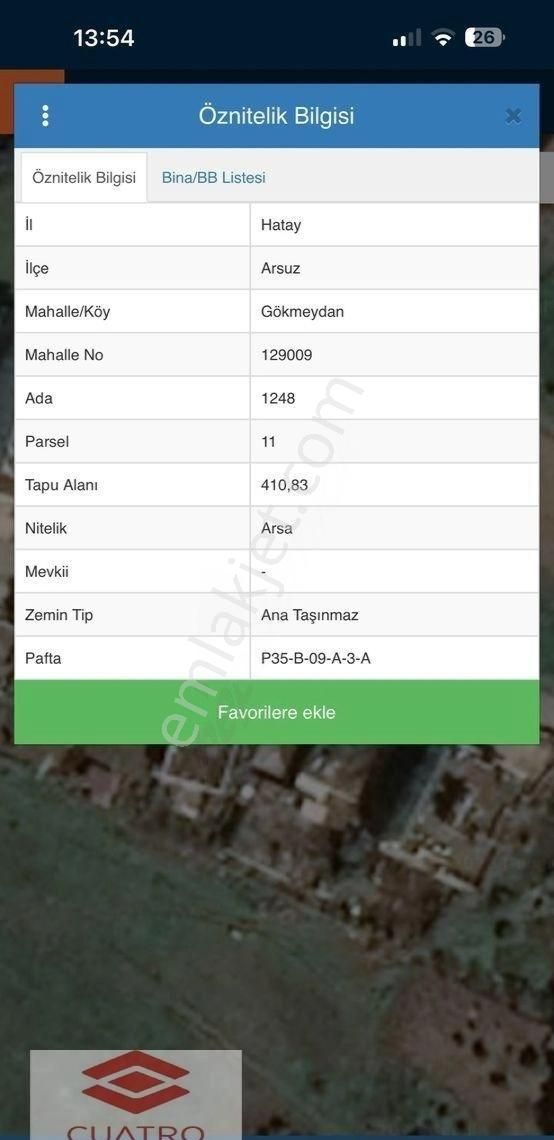 Arsuz Gökmeydan 4 Kat %40 İmarlı Anayola Yakın Satılık Parsel