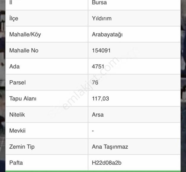 Yıldırım'da Çift Cephe Arsa