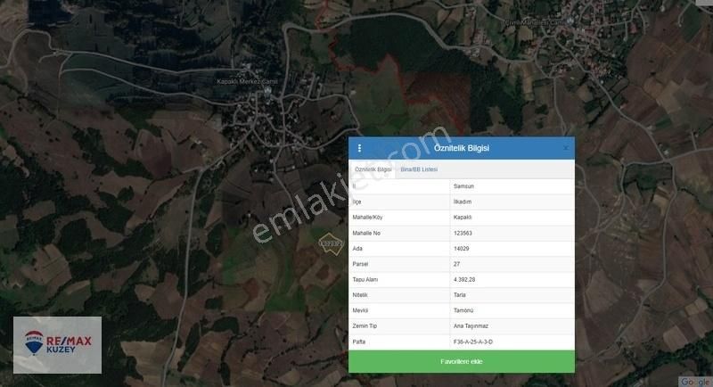 Remax Kuzey Onurdan İmar Sınırında Yatırımlık Satılık Tarla
