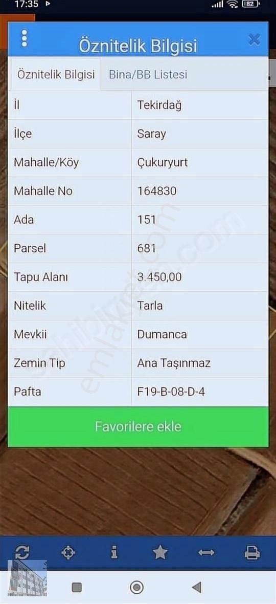 Tekirdağ, Saray, Çukuryurt, Mahallesinde, Satılık Tarla