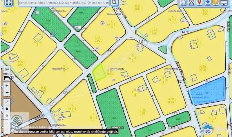 Hacılar Akdam 3 Kat Müsadeli Park Cepheli Köşe Parsel