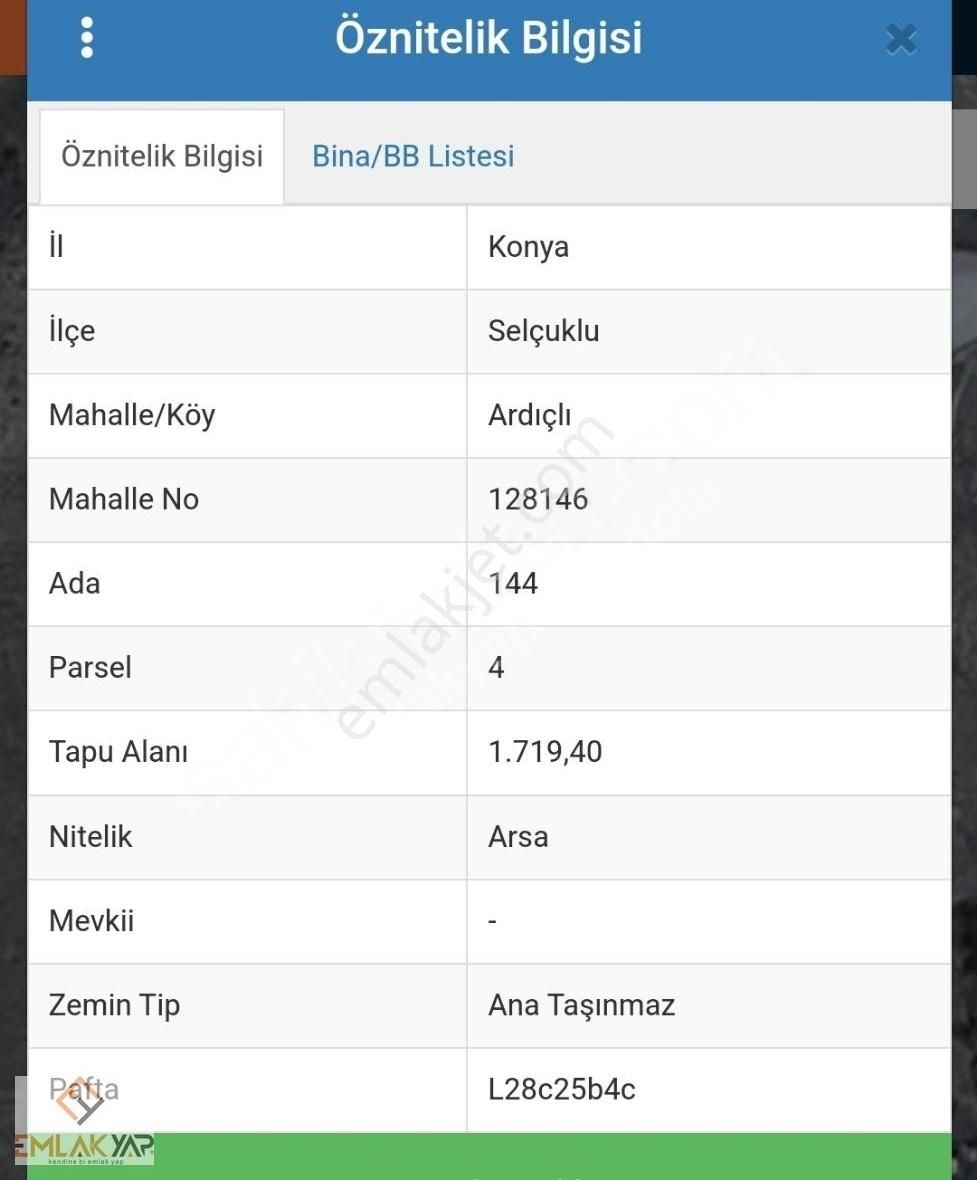 Emlakyap'tan Ardıçlı'da Konut İmarlı 1719 M2 Arsa