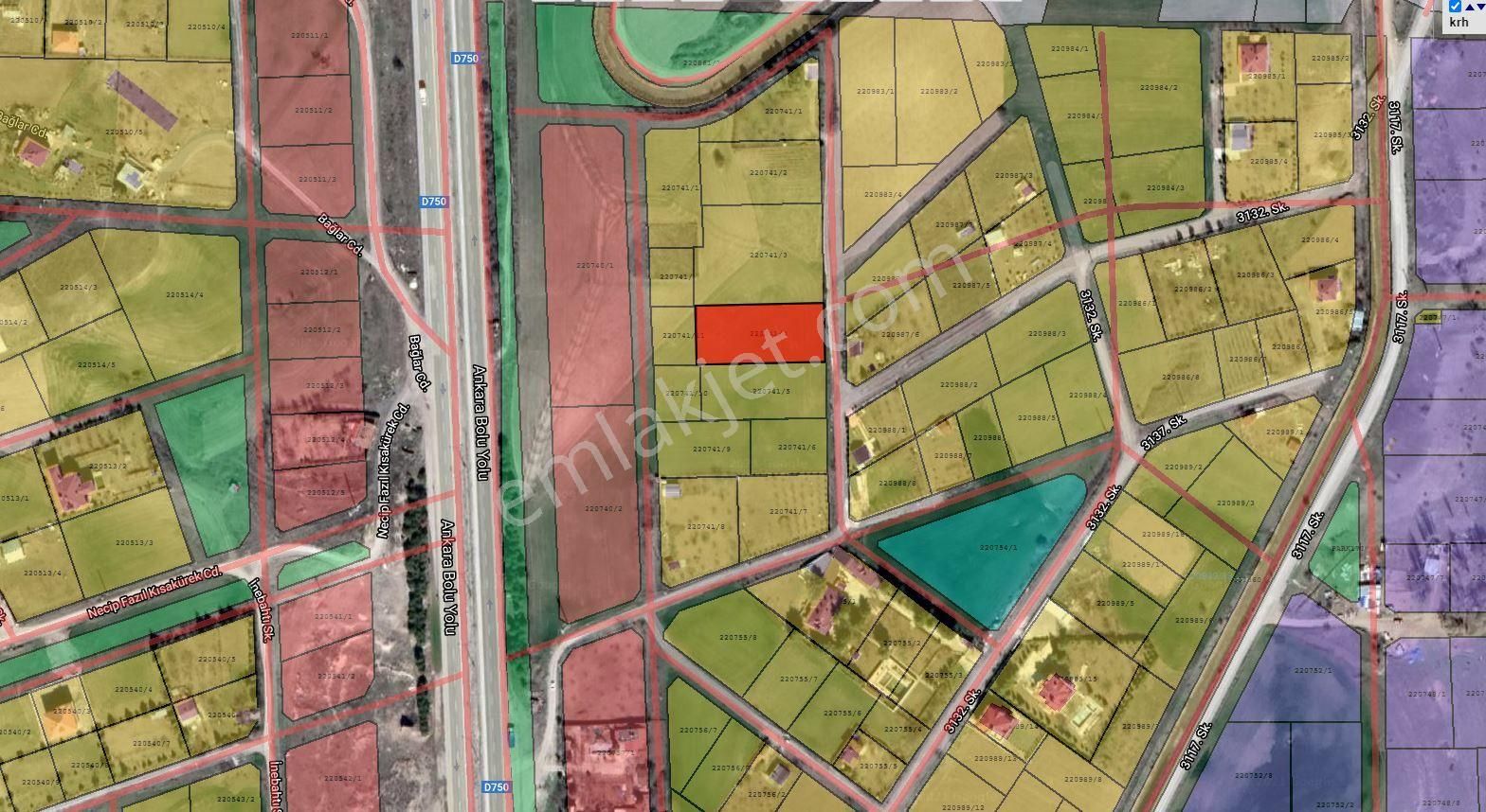 Kahramankazanda Lokasyonu Yüksek Havadar Manzaralı 1752m2 Kiralık İmarlı Arsa