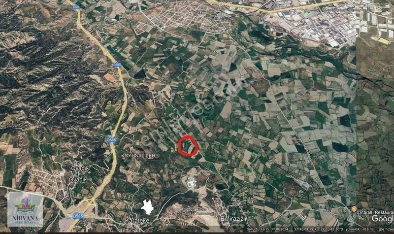 Honaz Karatekede 2462 M2 Sulu Verimli Bahçe
