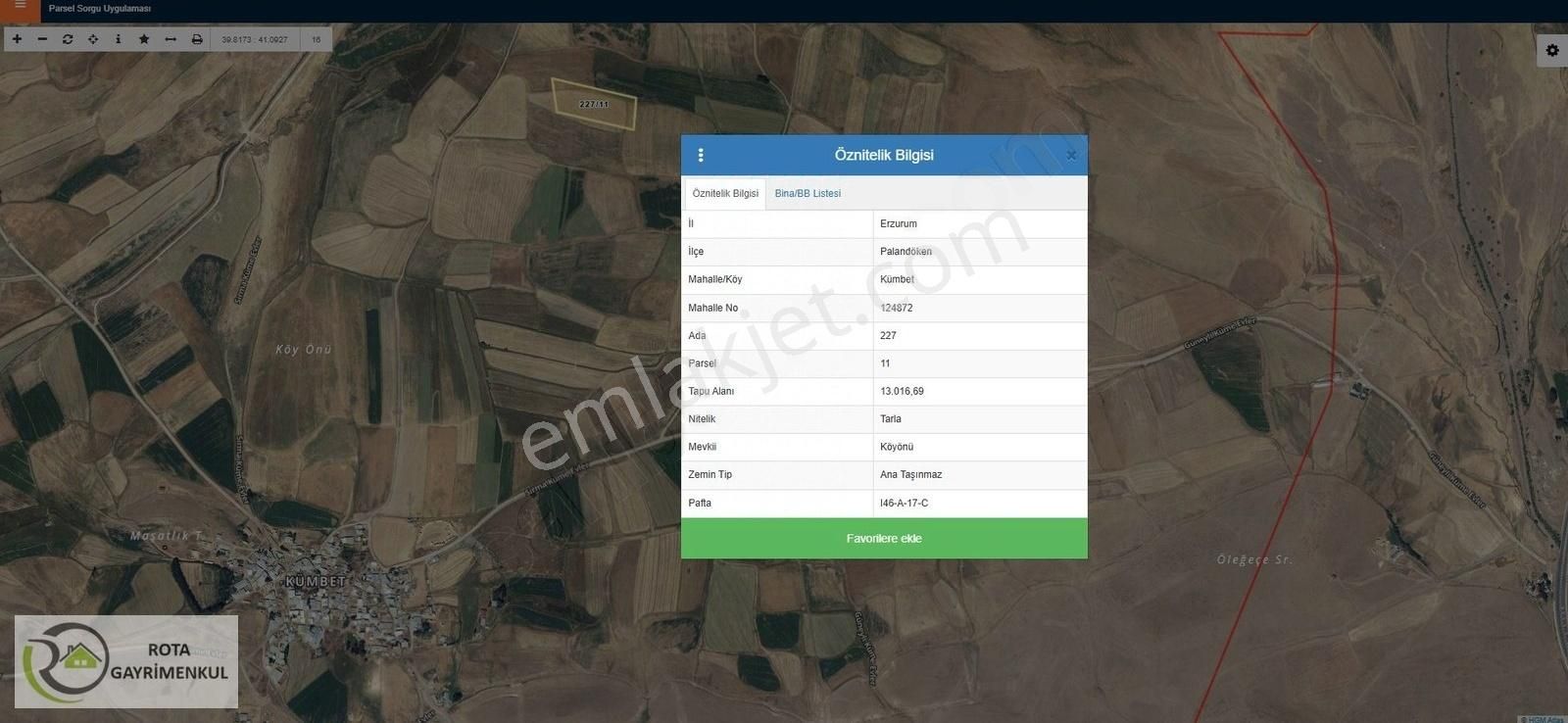 Rota Gm'den Kümbet Kötünde Tek Tapulu Satılık Tarla