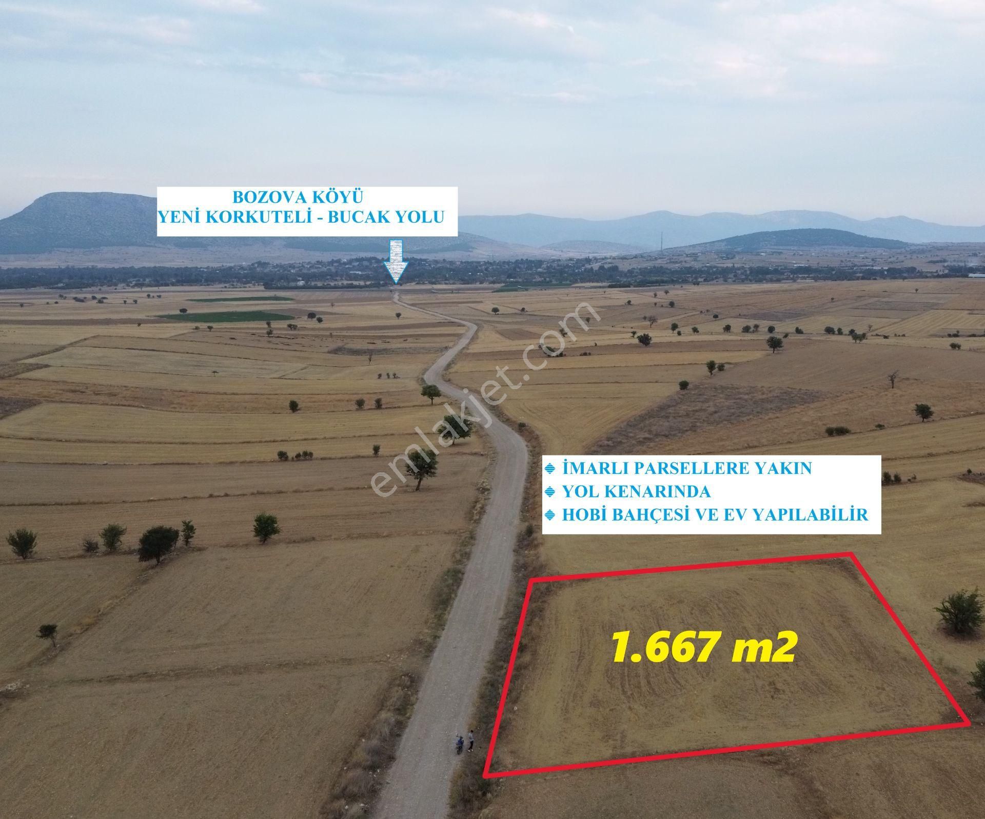 Korkuteli Yeltende Yol Kenarı 1667 M2 Tarla Merkeze Yakın