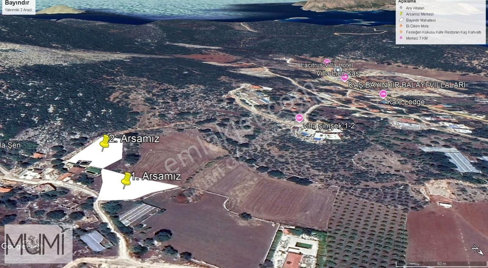 Antalya Kaş Bayındır'da 2 Komşu Tarla Parseli | Toplam 3.739 M² - Görsel 11