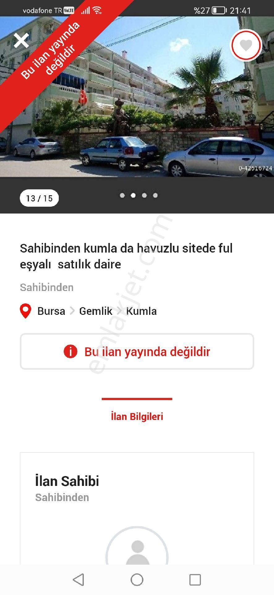Gemlik Kumla Da Havuzlu Sitede Satılık Daire