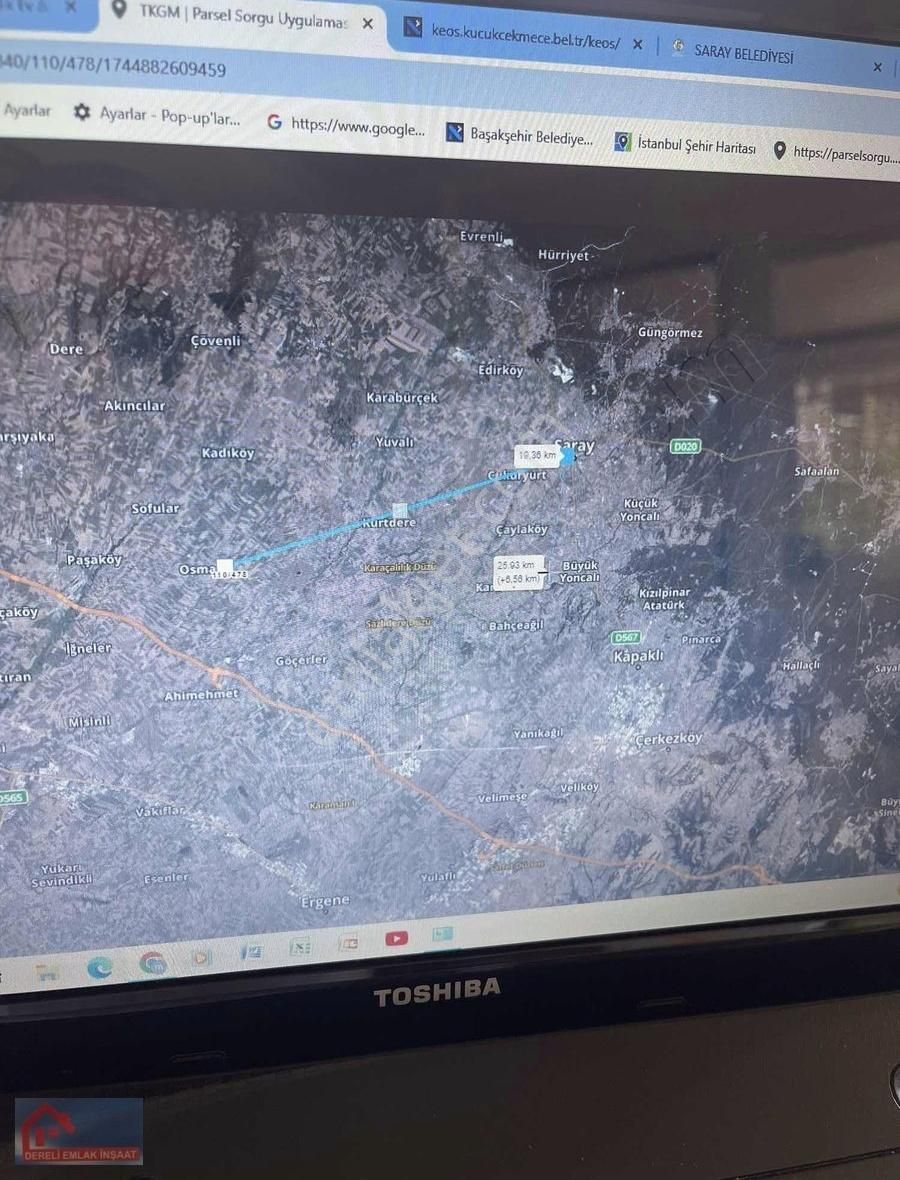 Dereliemlaktan Saray Osmanlıda Satılık 233 M2 Arsa