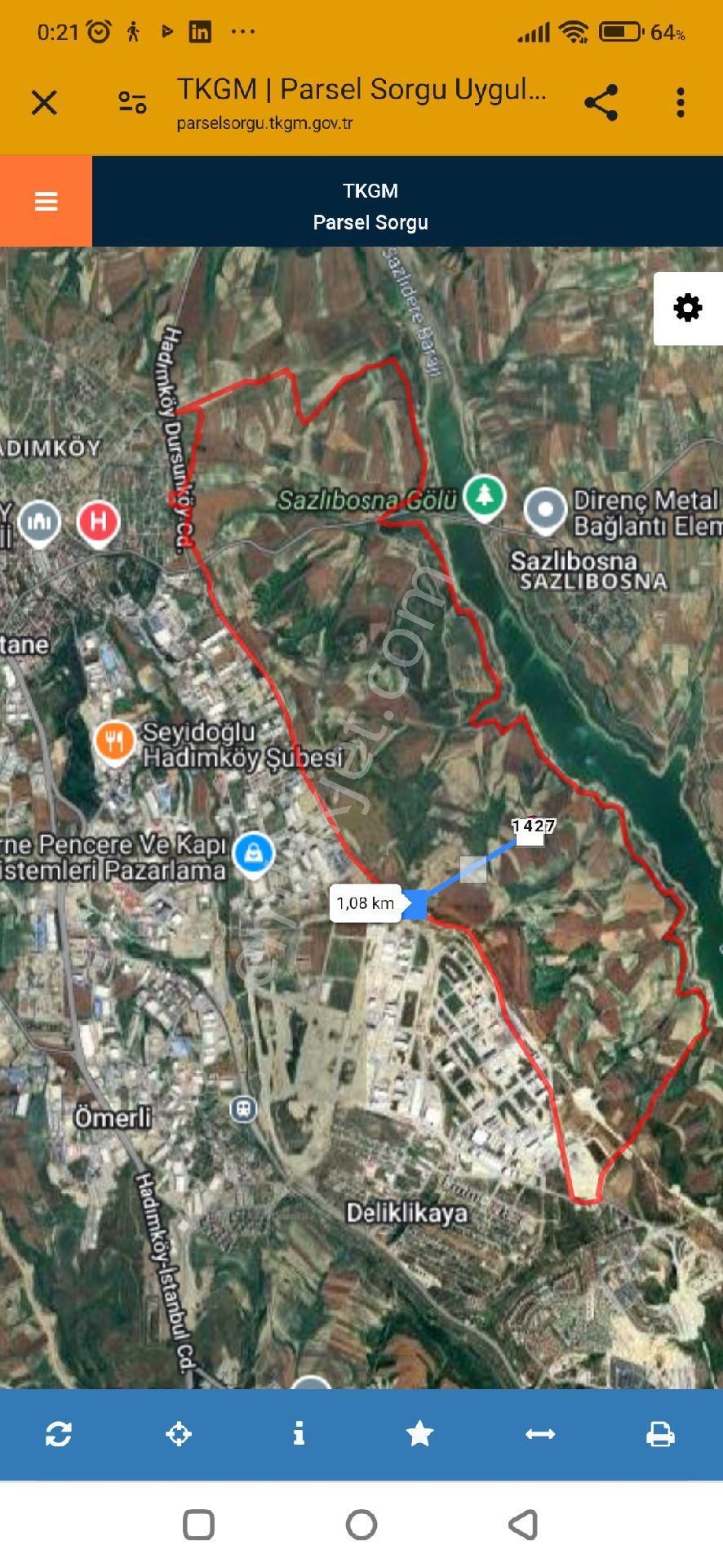 Arnavutköy Sazlıbosna Satılık Tarla