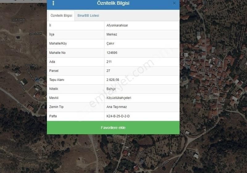 Çakırköy İçi "bağ-bahçe-bungalov Evi" Yapılabilir 3.444m² Arazi