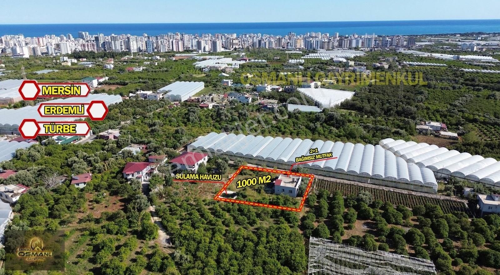 Mersin Erdemli Türbe Mah. Satılık 2+1 Mustakil Ev 1000 M2 Alan