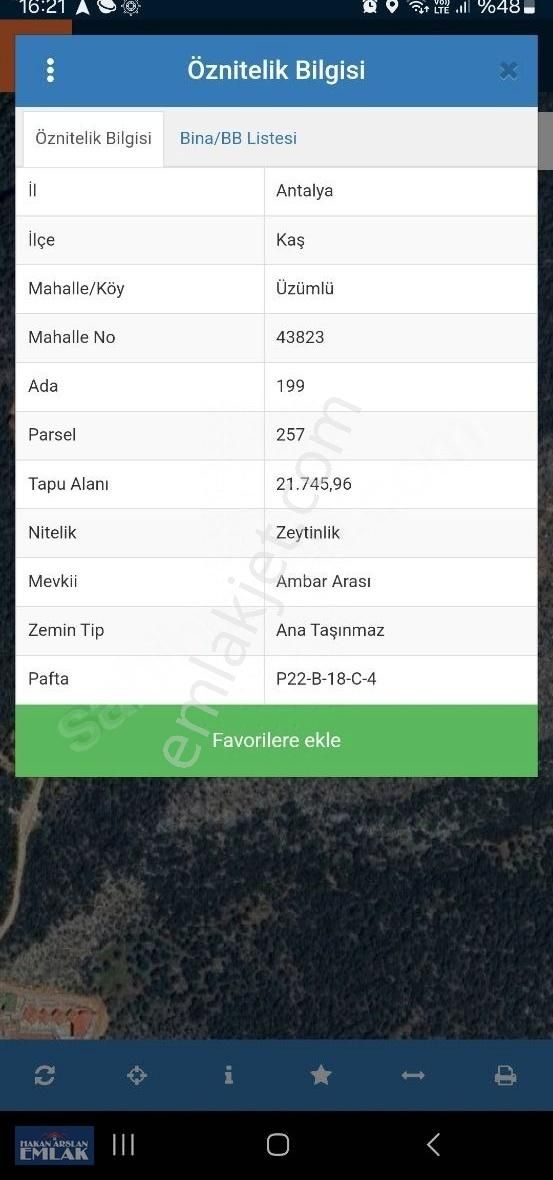 Kaş Kalkan Üzümlü Mevkinde Satılık Arsa