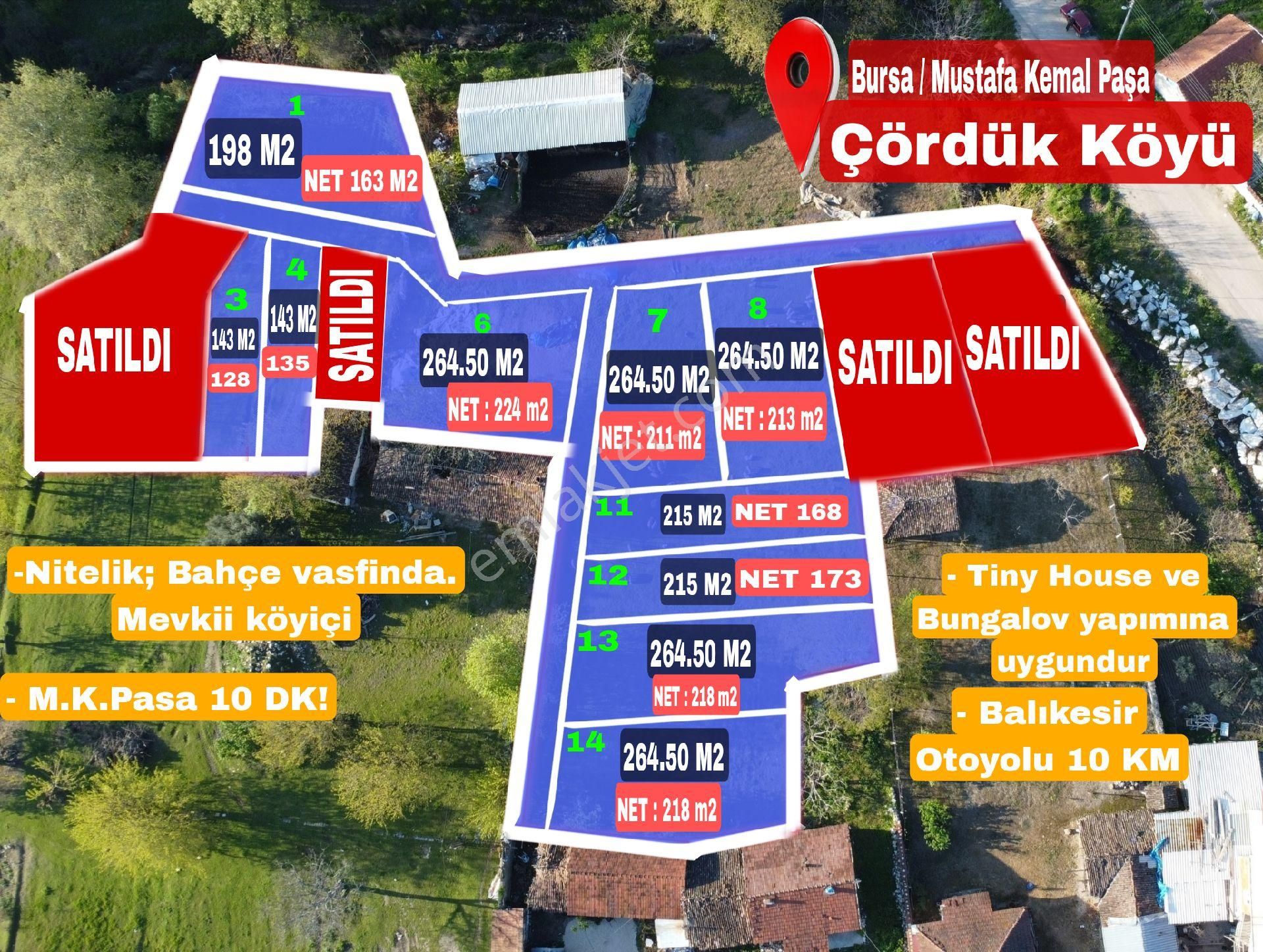 M.k.paşa Çördük Mahallesinde Köyiçi Satılık 143 M2 Hobi Bahçesi