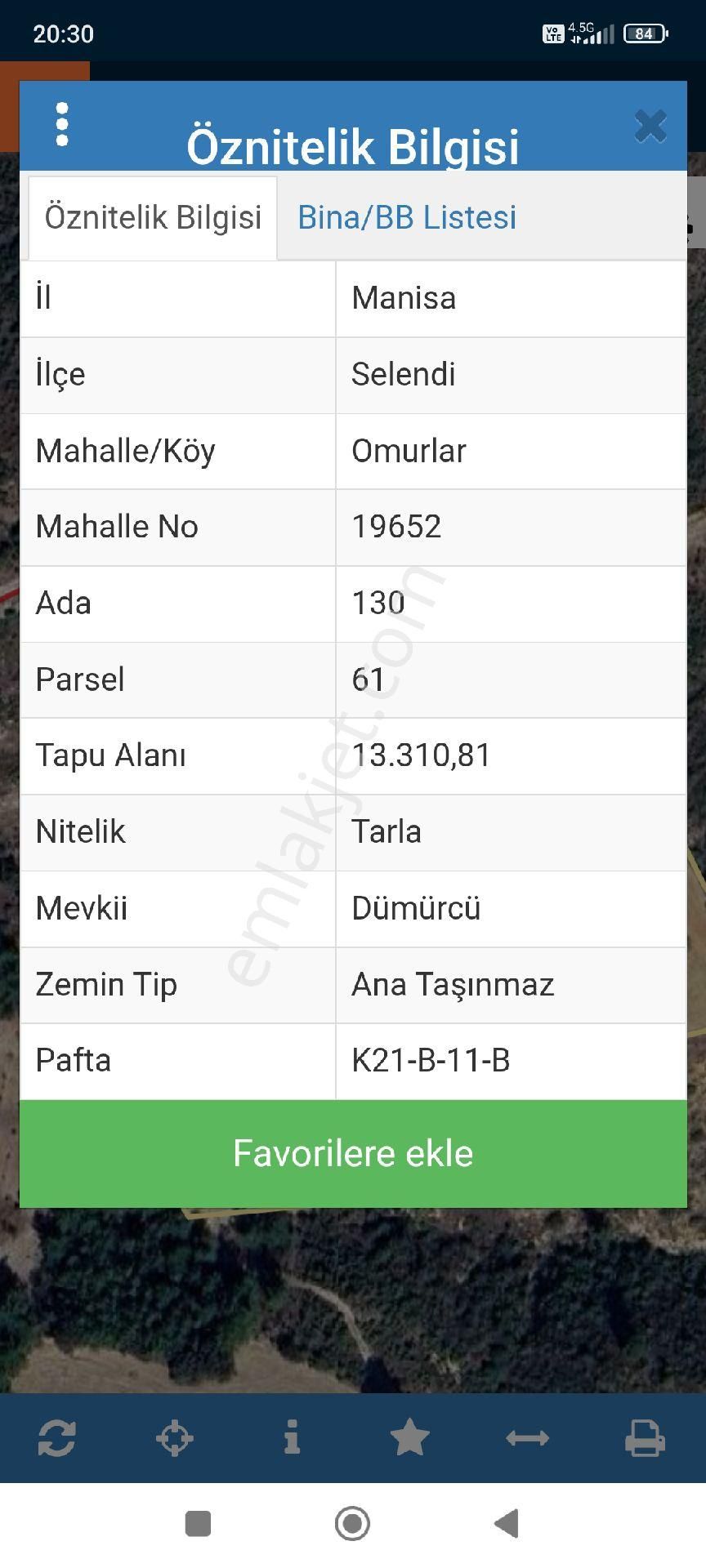 Manisa Omurlar Köyünde Satılık Tarla