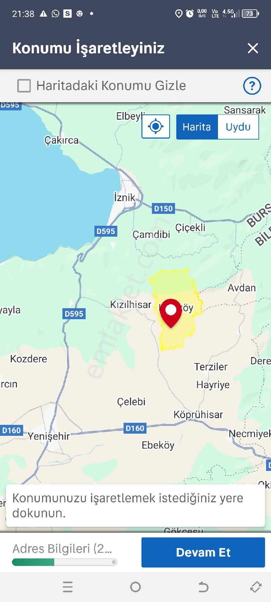 My Ekipdenbursa Yenişehir Kızılköyde Doğa Harikası Arazi Yola Cephe - Görsel 2