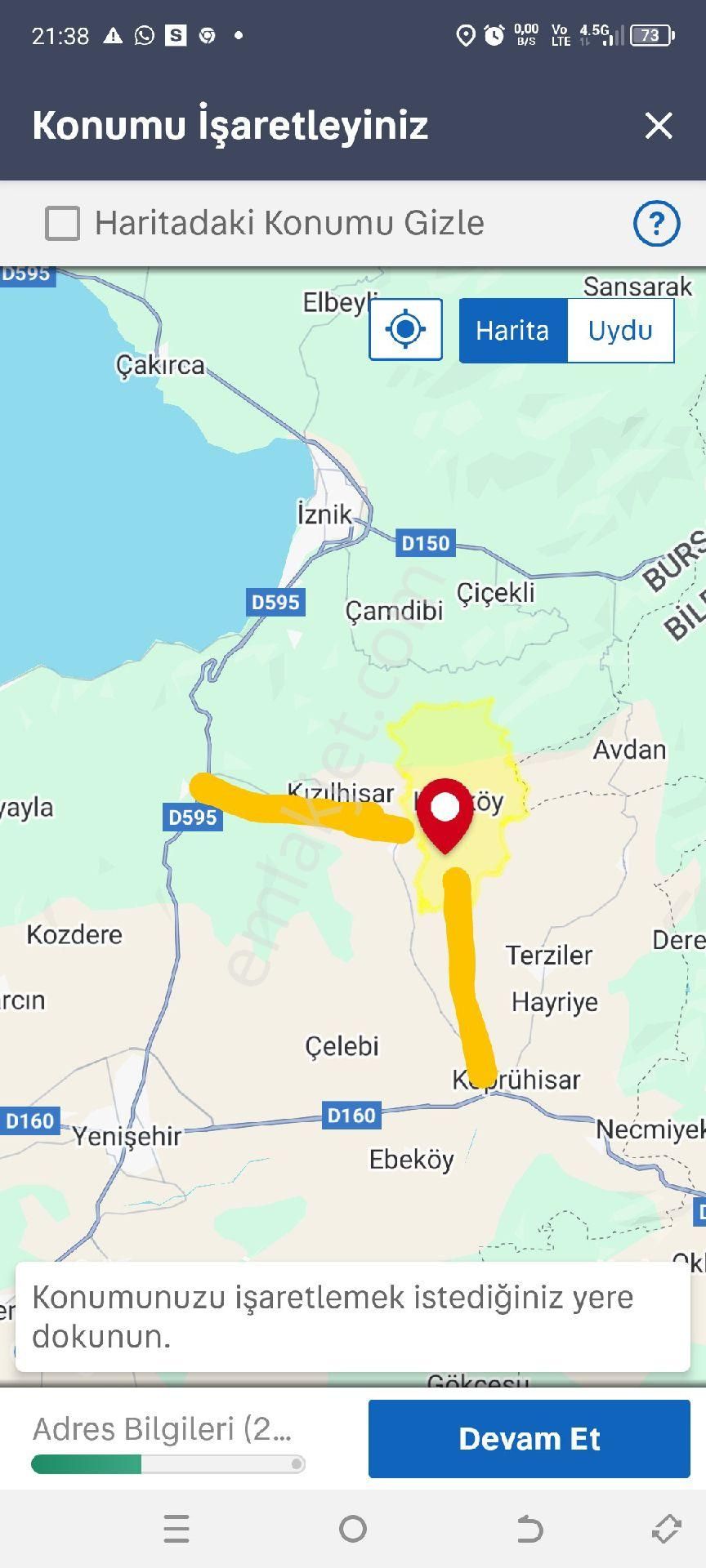 My Ekipdenbursa Yenişehir Kızılköyde Doğa Harikası Arazi Yola Cephe - Görsel 5