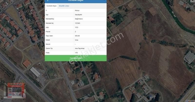 Değirmenci Mahallesi Satılık Köşe Parsel