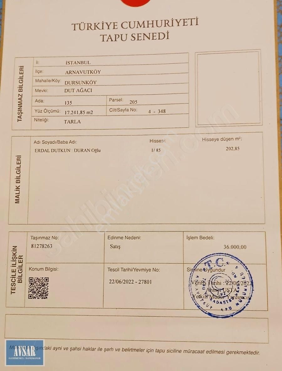 Arnavutköy/ Dursunluda Satılık 202 M2 Arsa Toki Konut Karşısında - Görsel 4