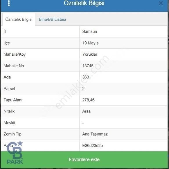 Cb Park Tolgahan Gelenbevi'den Yörükler'de Satılık Villa Arsası